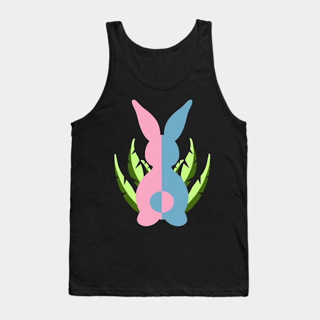 Easter Bunny Pink & Teal Tank Top by MarMi